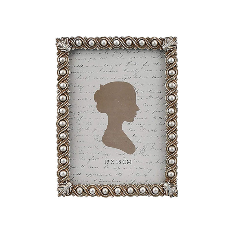 AELS 5x7 Inch Vintage Picture Frame, Elegant Luxury Antique Photo Frames with Glass Front, Photo Display, Tabletop Wall Hanging, Gift Ideas, Pearl Pattern - Image 1